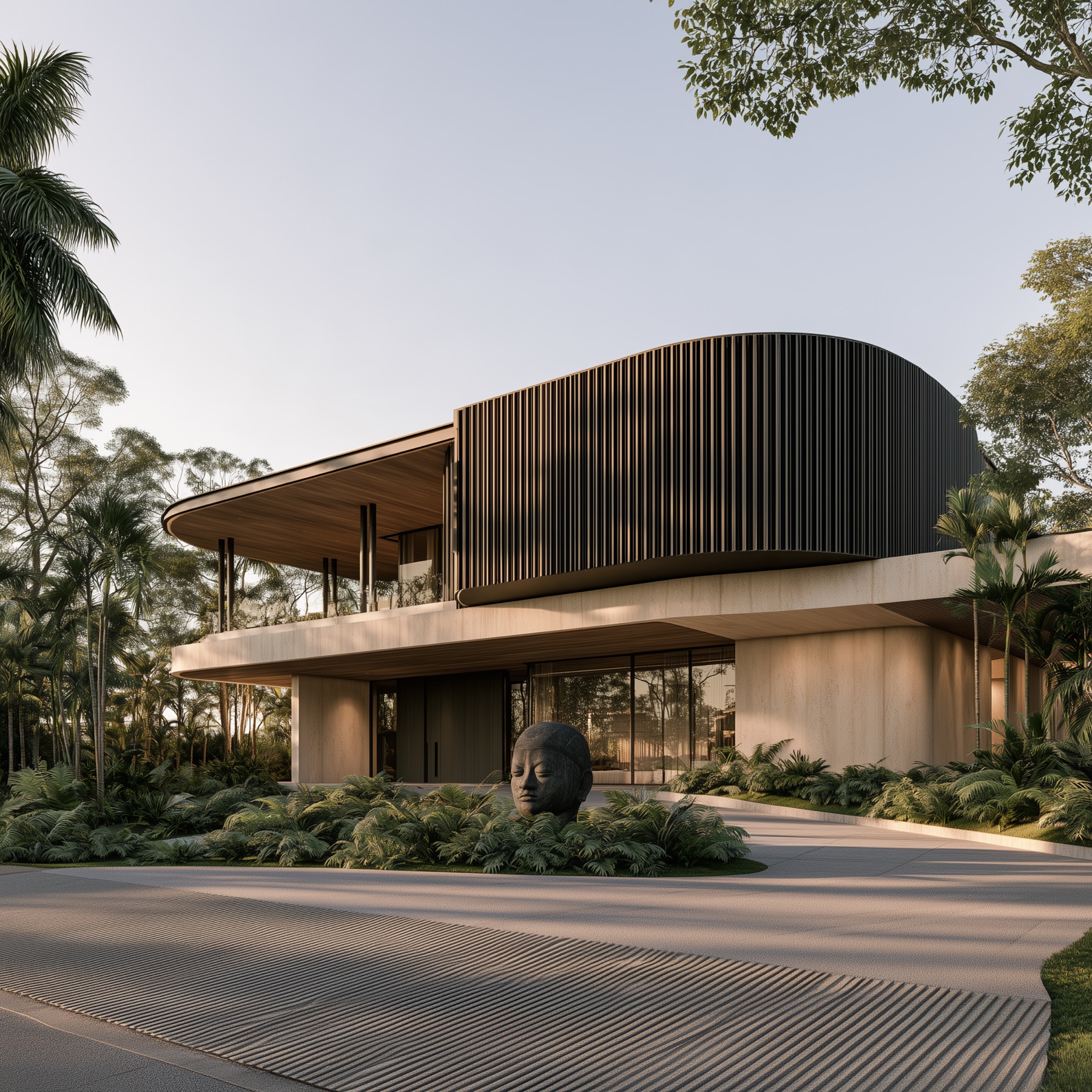 Тропическа вила с черен дървен обем — Kraftek Design